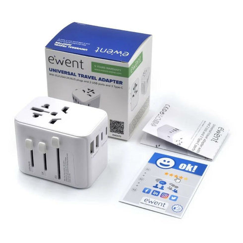 Adaptador de Corriente Ewent EW1470 USB USB-C
